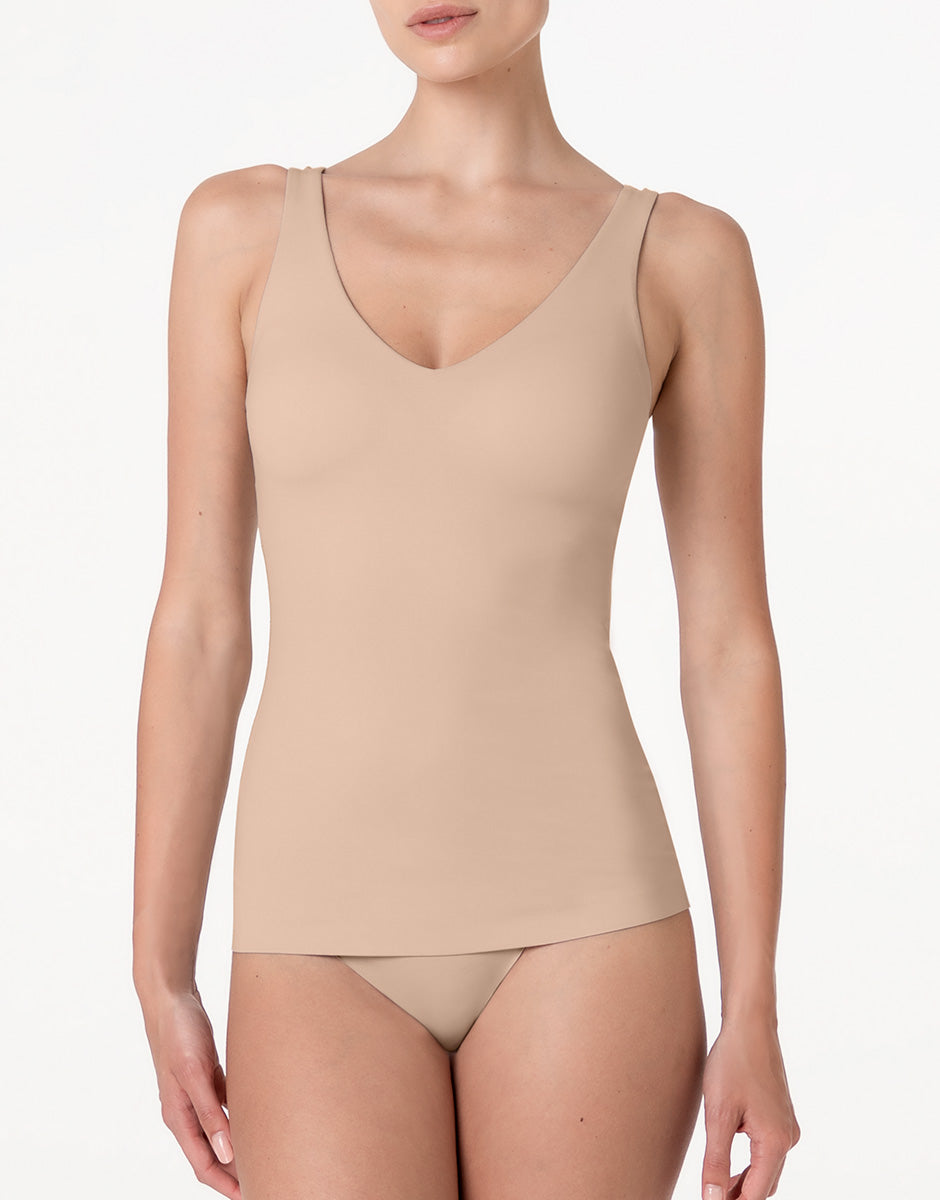 Lovable Invisible Fusion canotta scollo V nudo chiaro