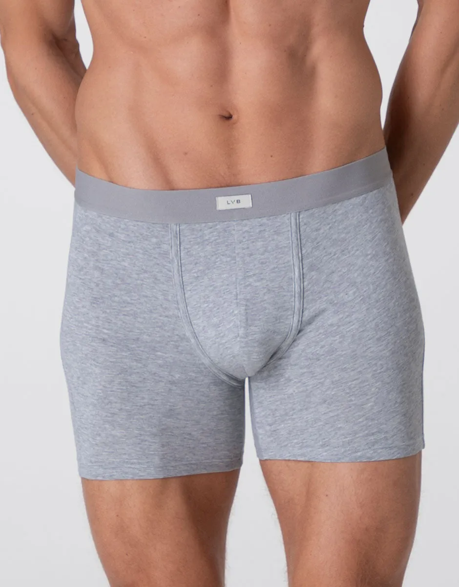 Lovable Man Modern Stretch Cotton boxer lungo grigio melange