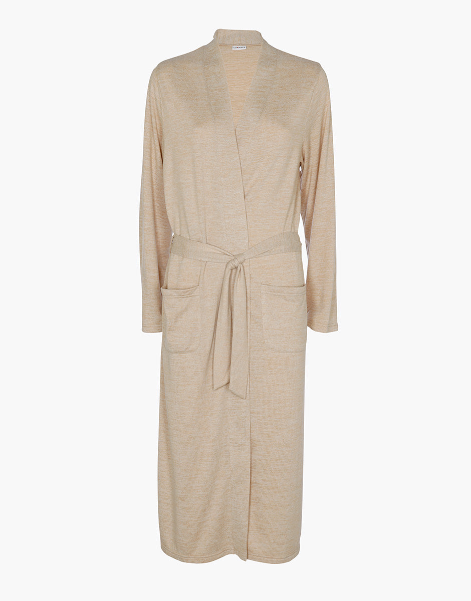 Lifewear vestaglia lunga tessuto caldo cappuccino