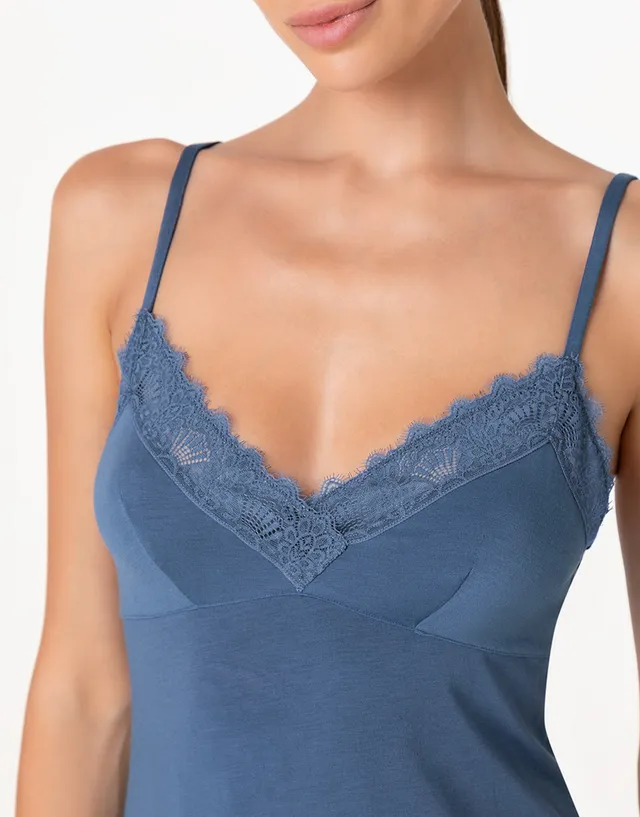 Lovable Elegant Modal sottoveste blu polvere in modal