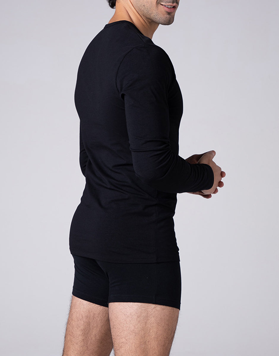 Lovable Man Cool Sensation Maglia V Cotone Stretch Nero