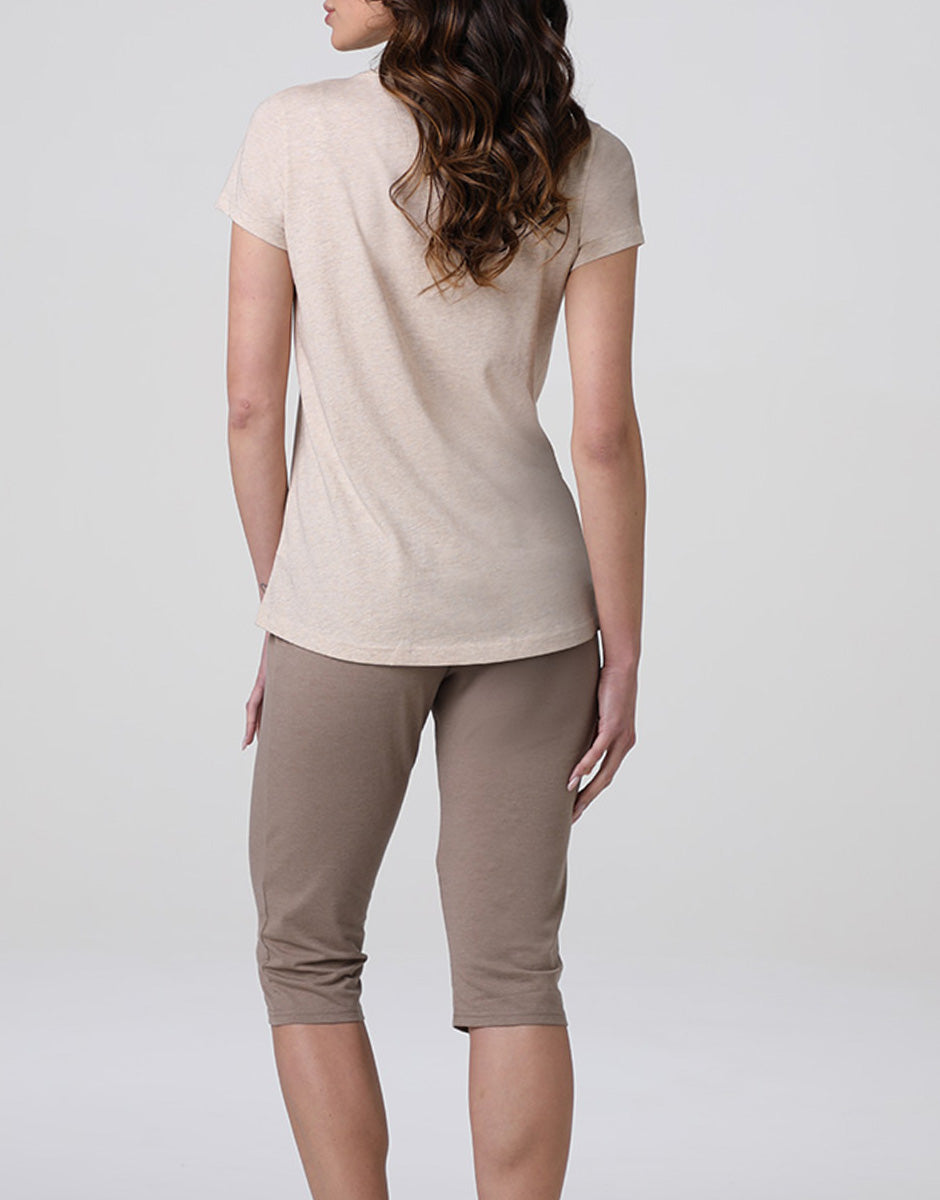 Lovable Jersey pigiama capri cappuccino manica corta cotone