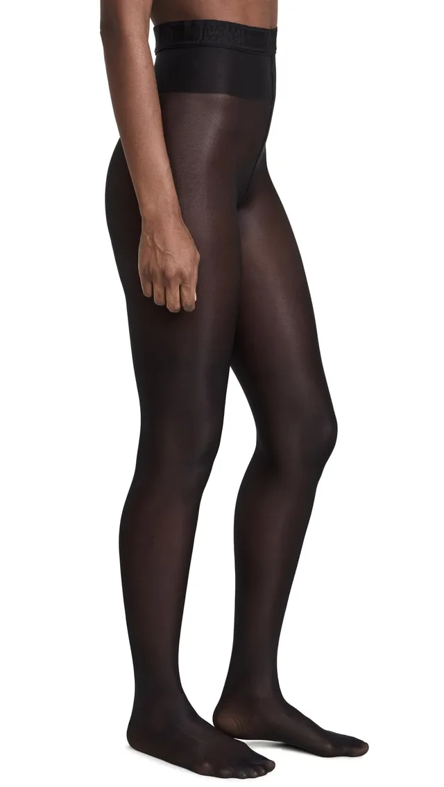 Wolford Neon 40 collant nero taglia L semi-coprente lucido