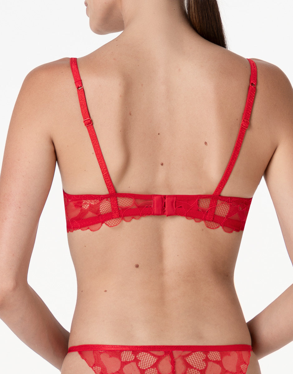 Lovable Romance Hearts Reggiseno Rosso Cuori in Tulle