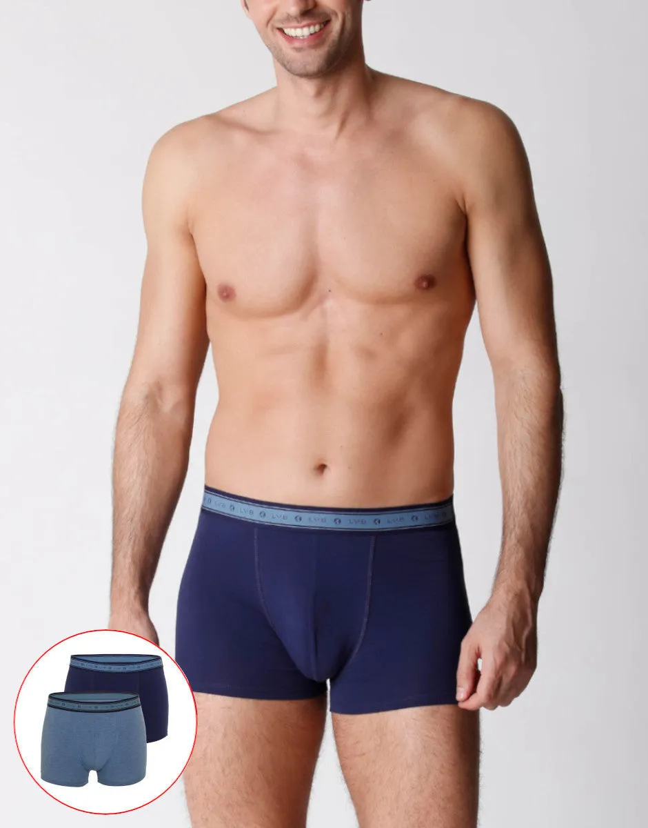 Lovable Man Boxer cotone biologico x2 blu melange