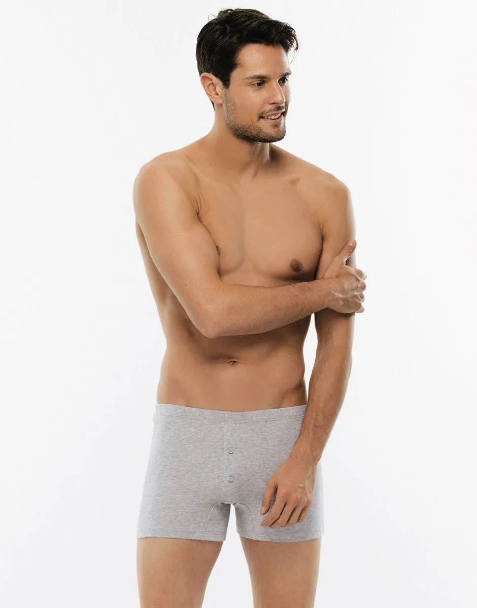 Lovable 100% Pure Cotton boxer parigamba grigio 2 pezzi