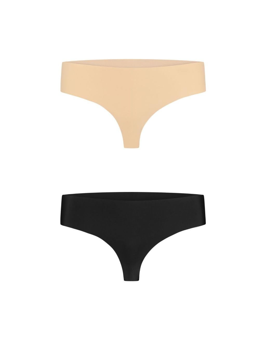 Bye Bra slip brasiliana senza cuciture 2 pezzi beige nero XL