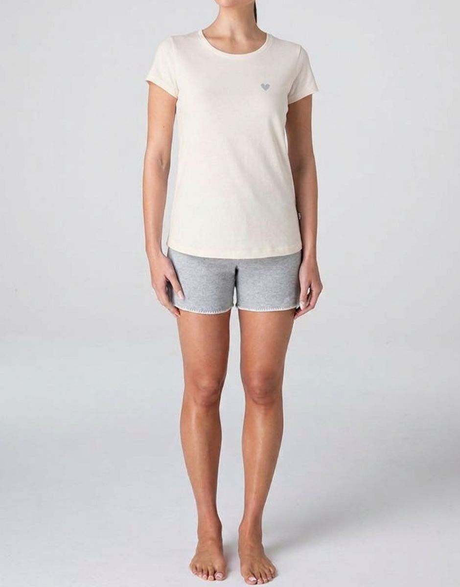 Lovable Pigiama Corto Jersey Cotone Bianco Seta