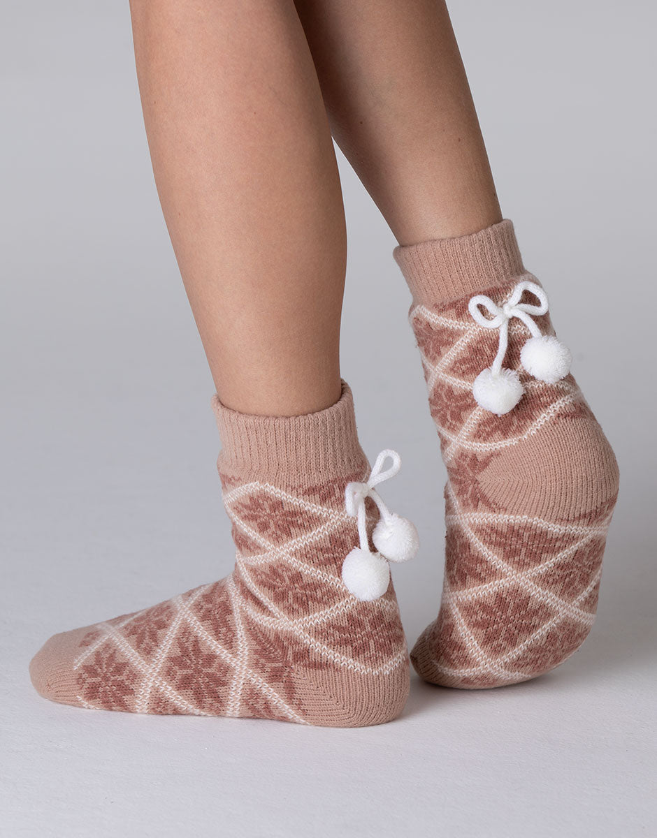 Lovable Warm And Cuddle calzini corti tortora in pile caldo