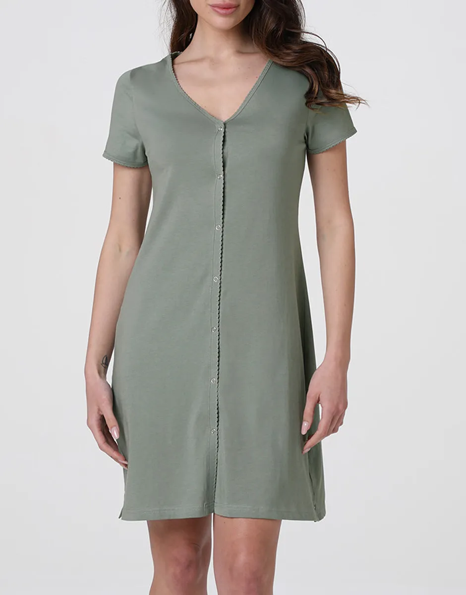Lovable L0ETGE1-14O camicia da notte verde vintage jersey cotone