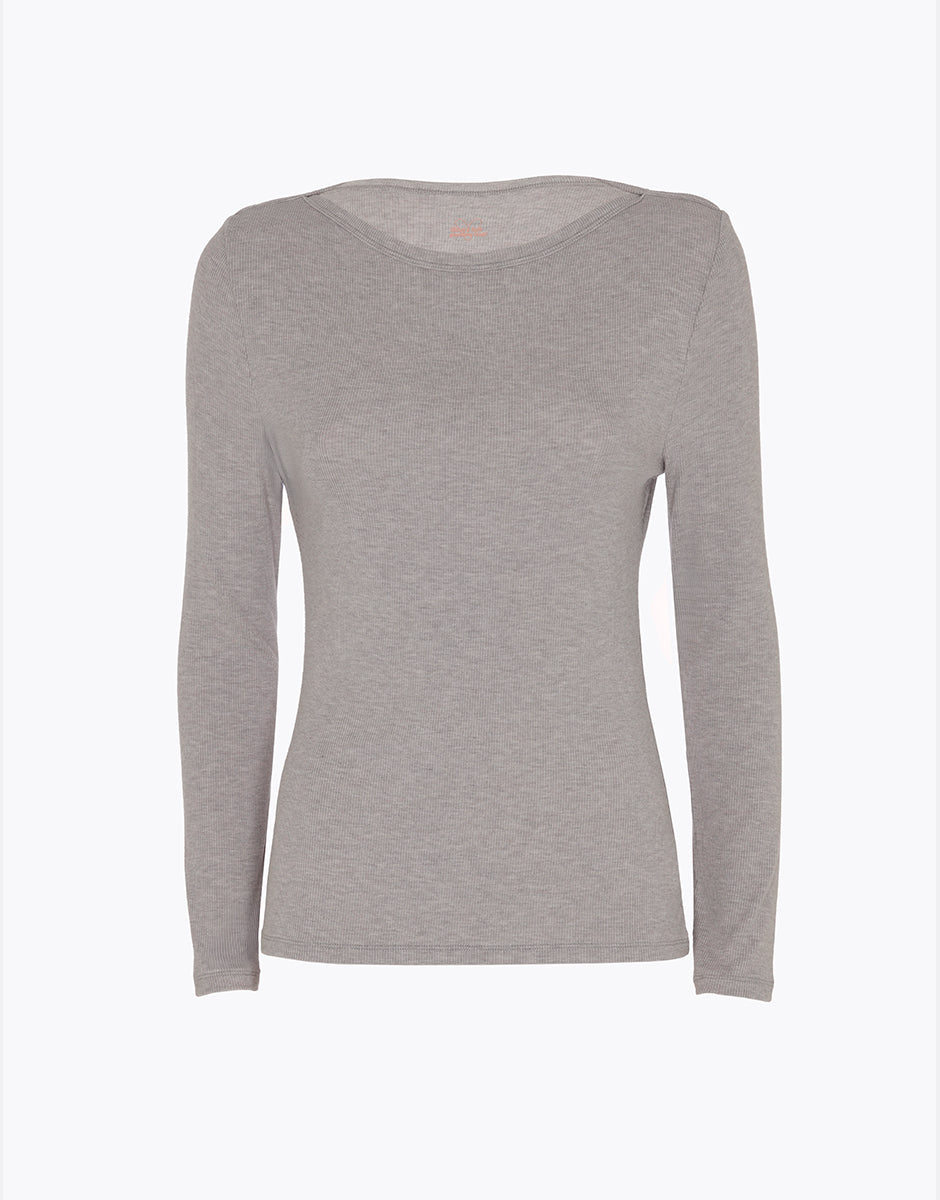 Lovable Rib Glimmering Modal maglia grigio melange manica lunga