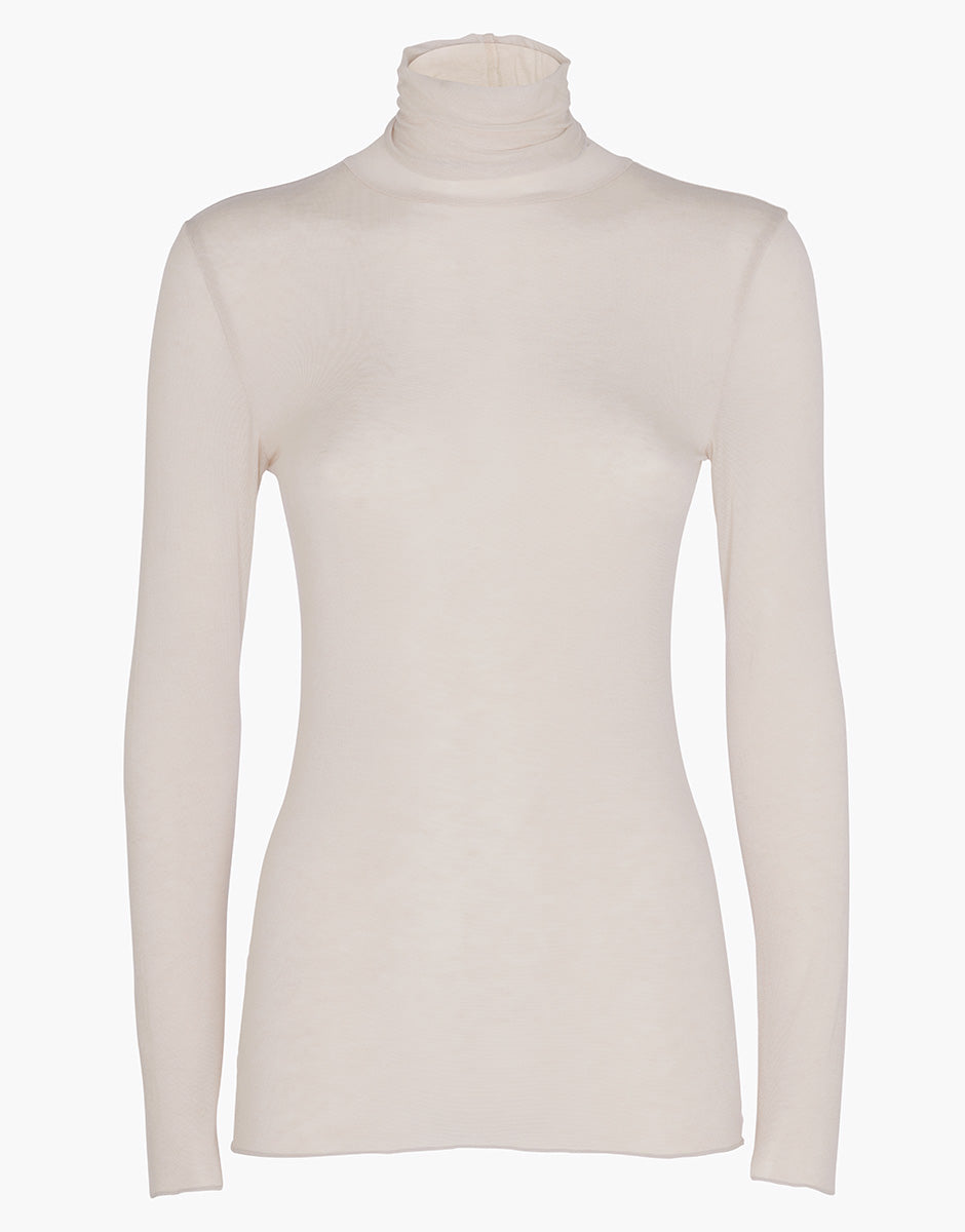 Lovable Ultralight and Warm maglia collo alto sabbia modal cashmere