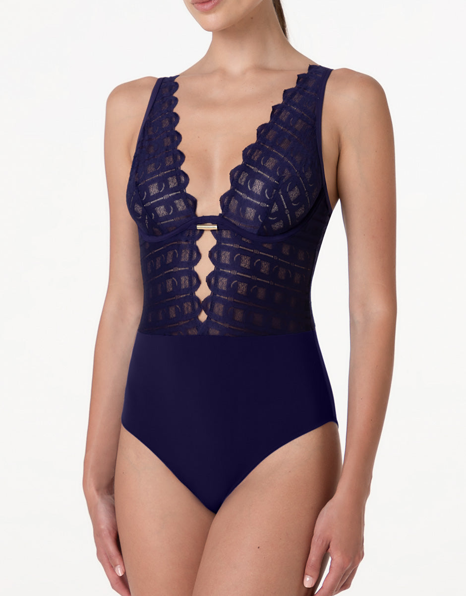 Lovable L'Allure Body con Ferretto Viola Scuro Pizzo