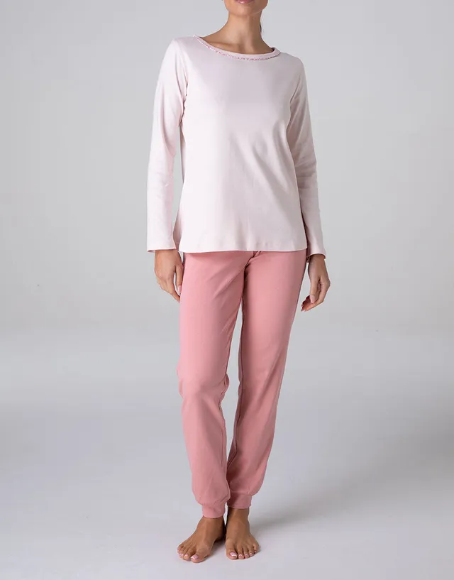 Lovable Pigiama Lungo Girocollo Interlock rosa cipria