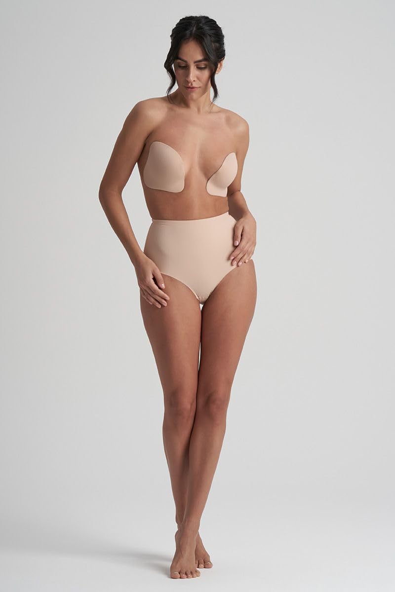 Bye Bra Push-Up reggiseno adesivo beige coppa C senza spalline