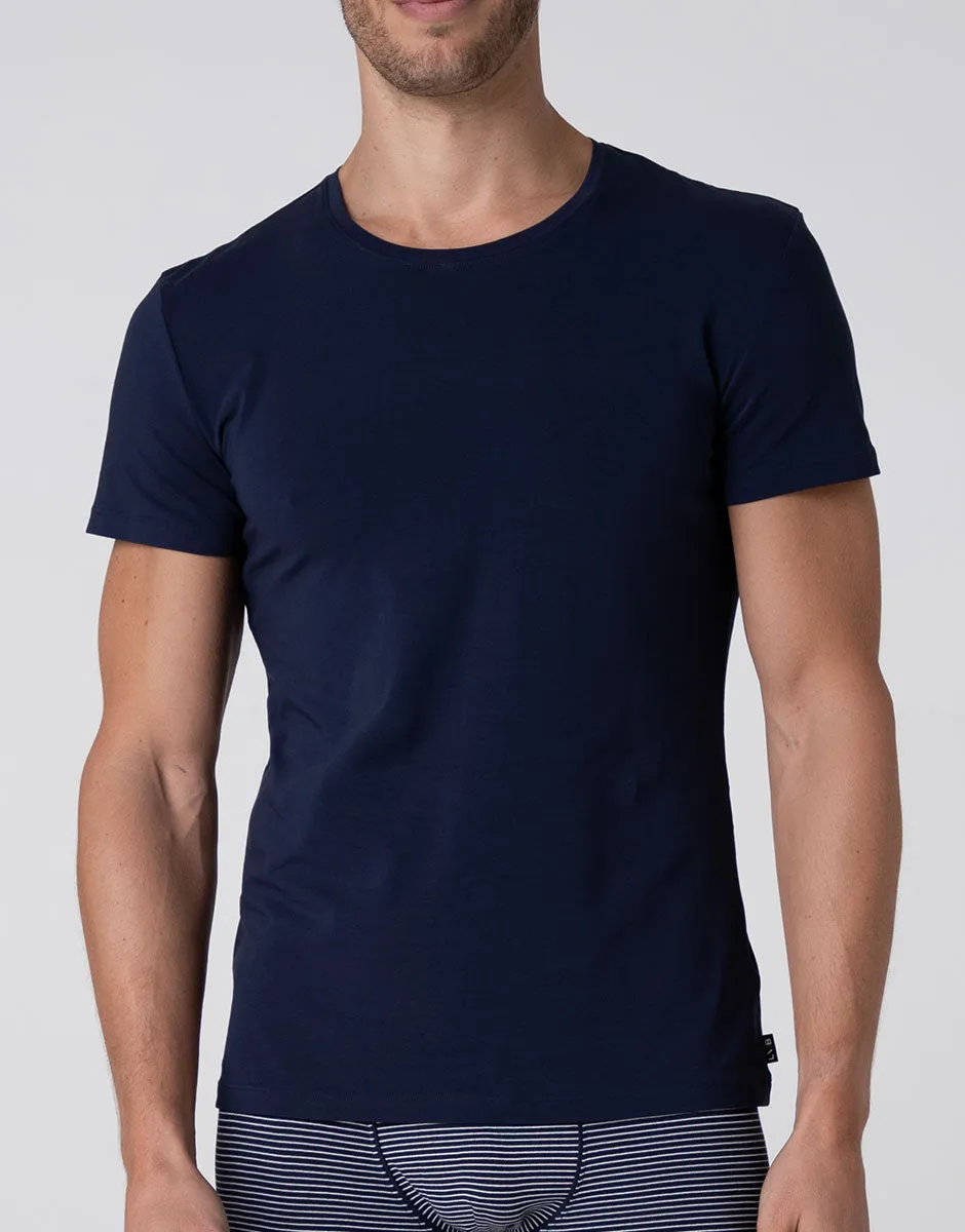 Lovable Casual Stretch Cotton t-shirt girocollo blu notte cotone