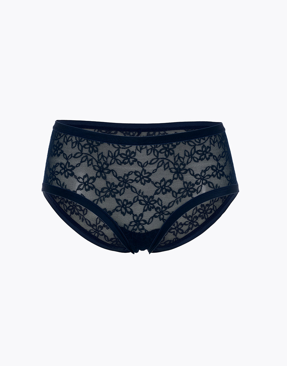 Lovable Lovely Lace slip alto blu navy pizzo floreale