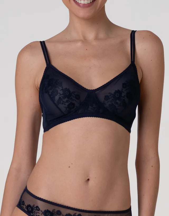 Lovable Elegant Embroidery L0FAG reggiseno blu navy