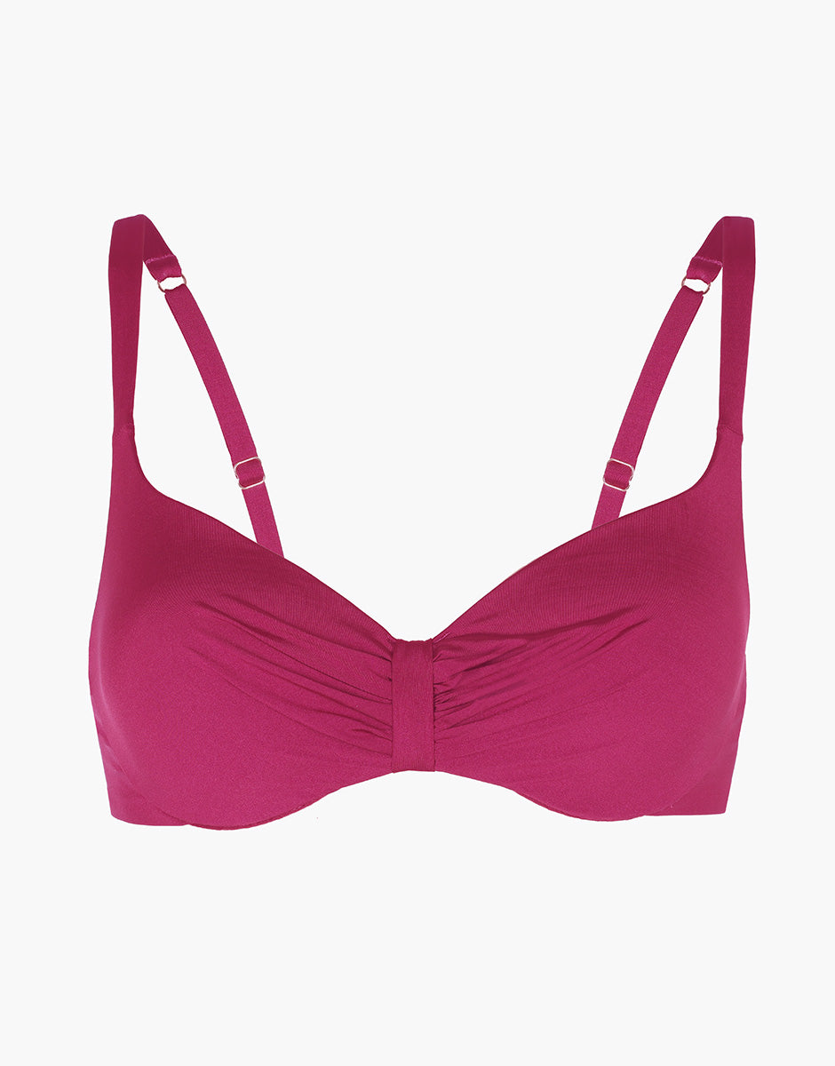 Lovable Shiny Micro Invisible reggiseno costume lampone viola imbottito