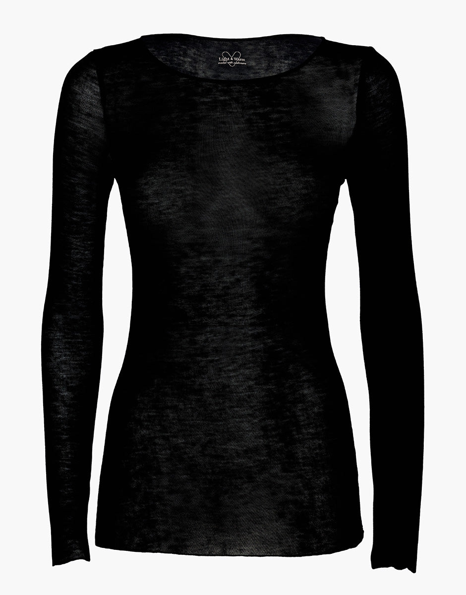 Lovable Ultralight and Warm maglia manica lunga nero modal cashmere