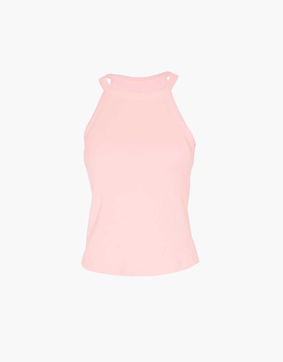 Lovable Rib Cotton Canotta Americana Cotone Rosa Cipria