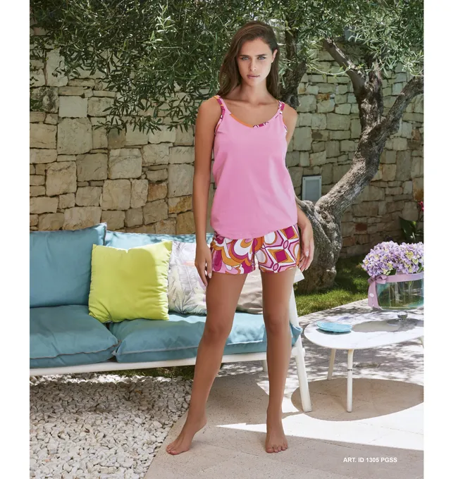 INTIMAMI Pigiama corto canotta short fantasia estivo