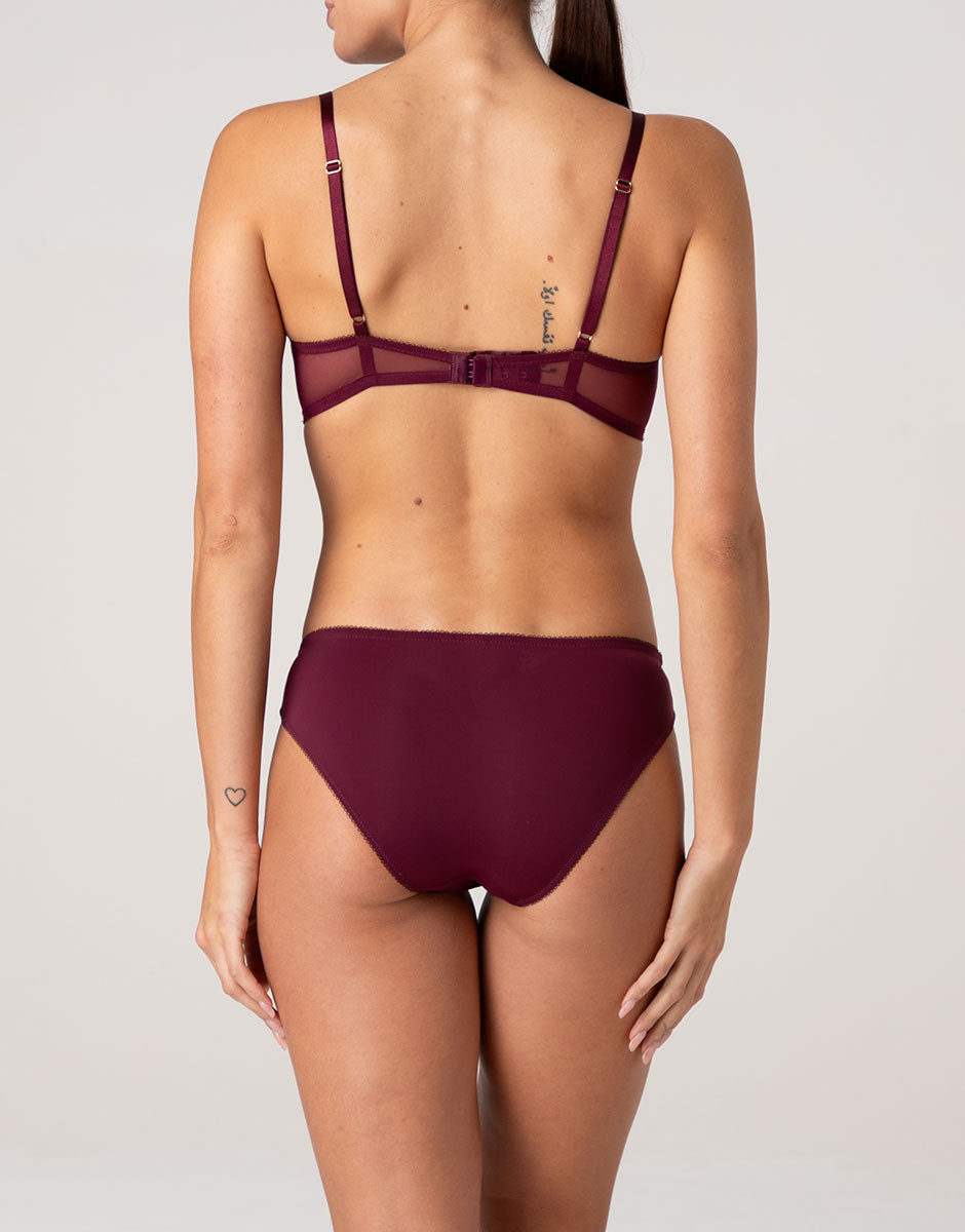 Lovable Beauty Lace slip vinaccia microfibra pizzo