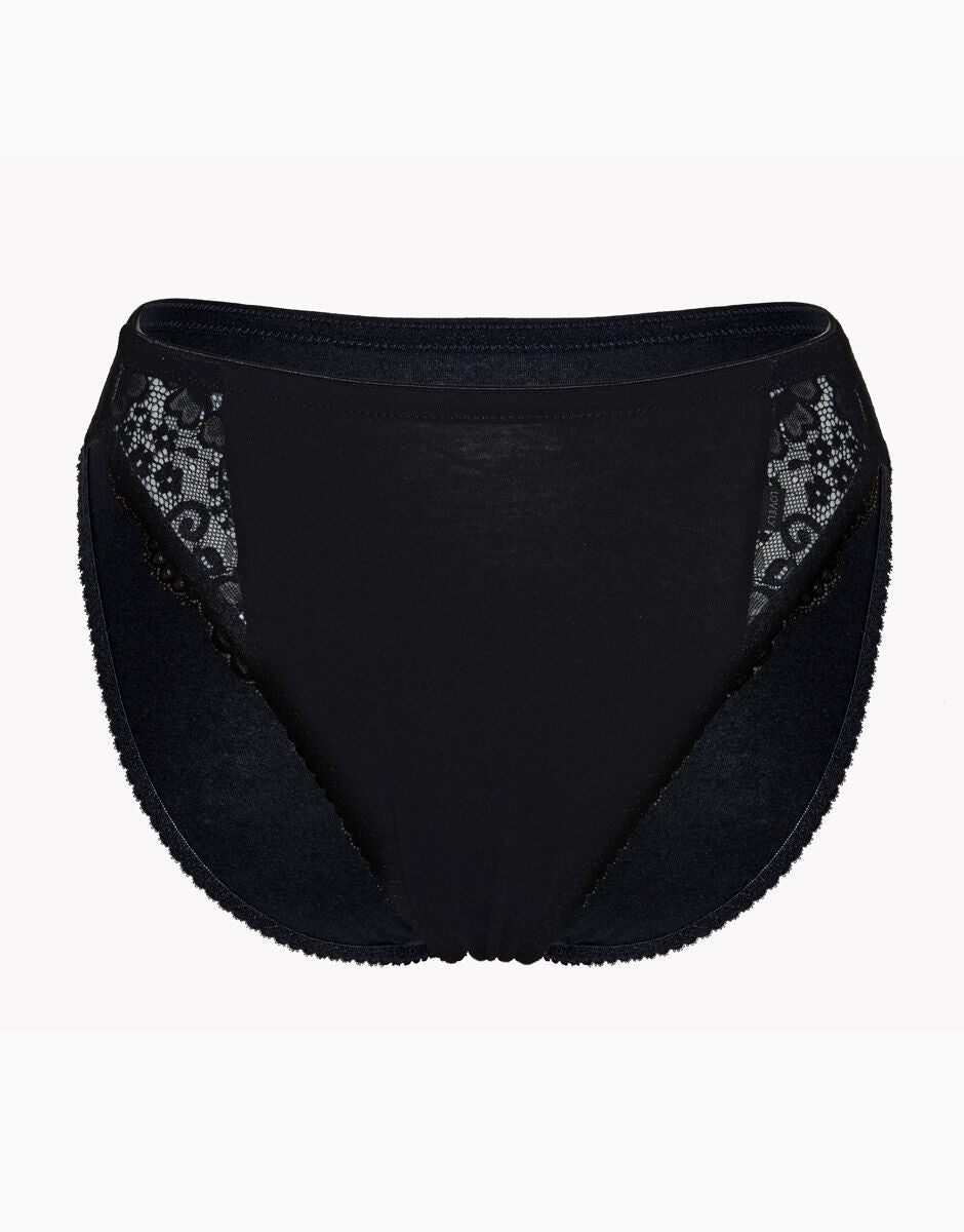 Lovable Lovely slip mini sgambato nero cotone pizzo