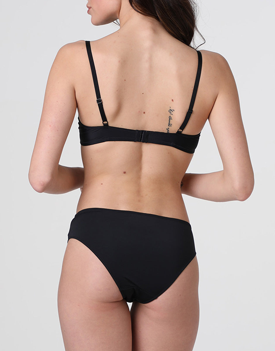 Lovable Floral Embroidery reggiseno balconcino nero