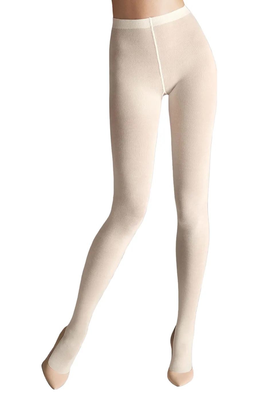 Wolford Merino Tights Collant Opaco Bianco Ecru S