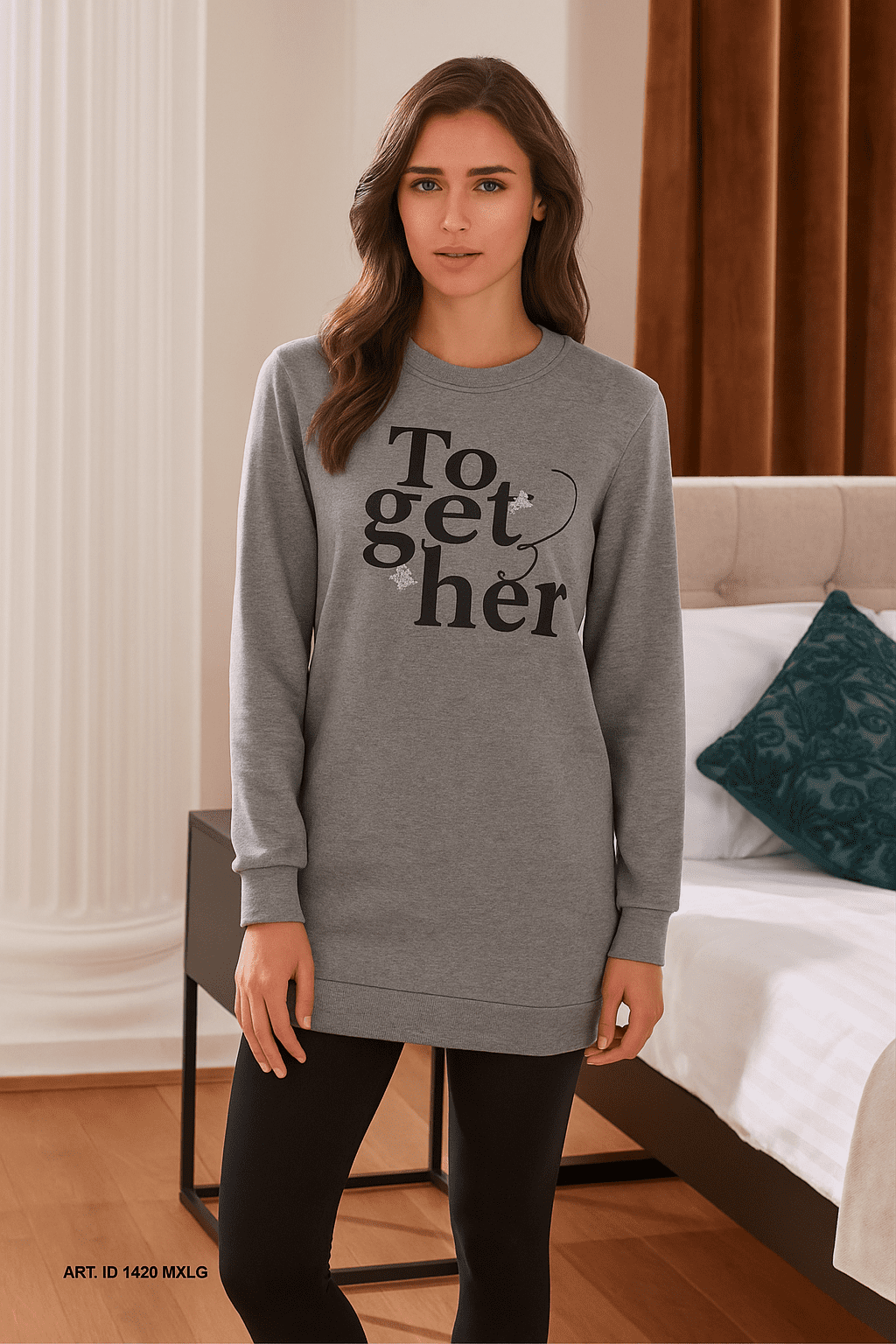 Intimami pigiama donna lungo Together leggings glitter