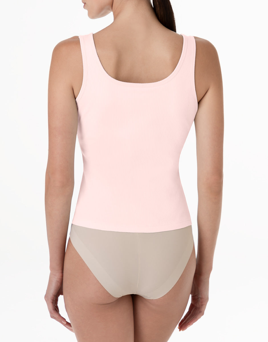 Lovable Rib Cotton canotta rosa cipria cotone costine