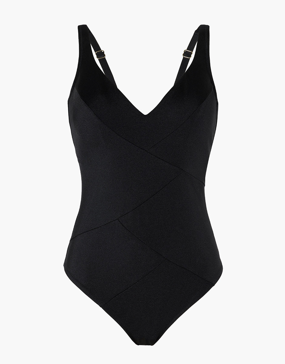 Lovable Glossy Micro costume intero nero modellante