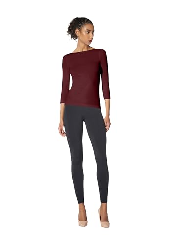 Wolford Cordoba top 3/4 scollo a barca rosso mezzanotte