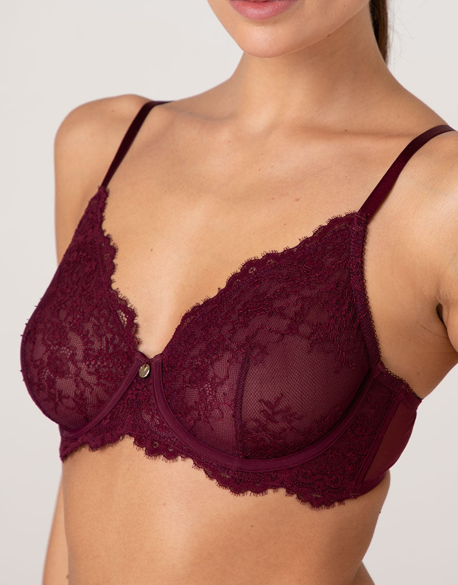 Lovable Beauty Lace reggiseno con ferretto vinaccia in pizzo