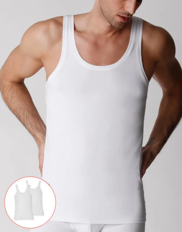 Lovable Man canotta uomo bianco 2 pezzi cotone bio