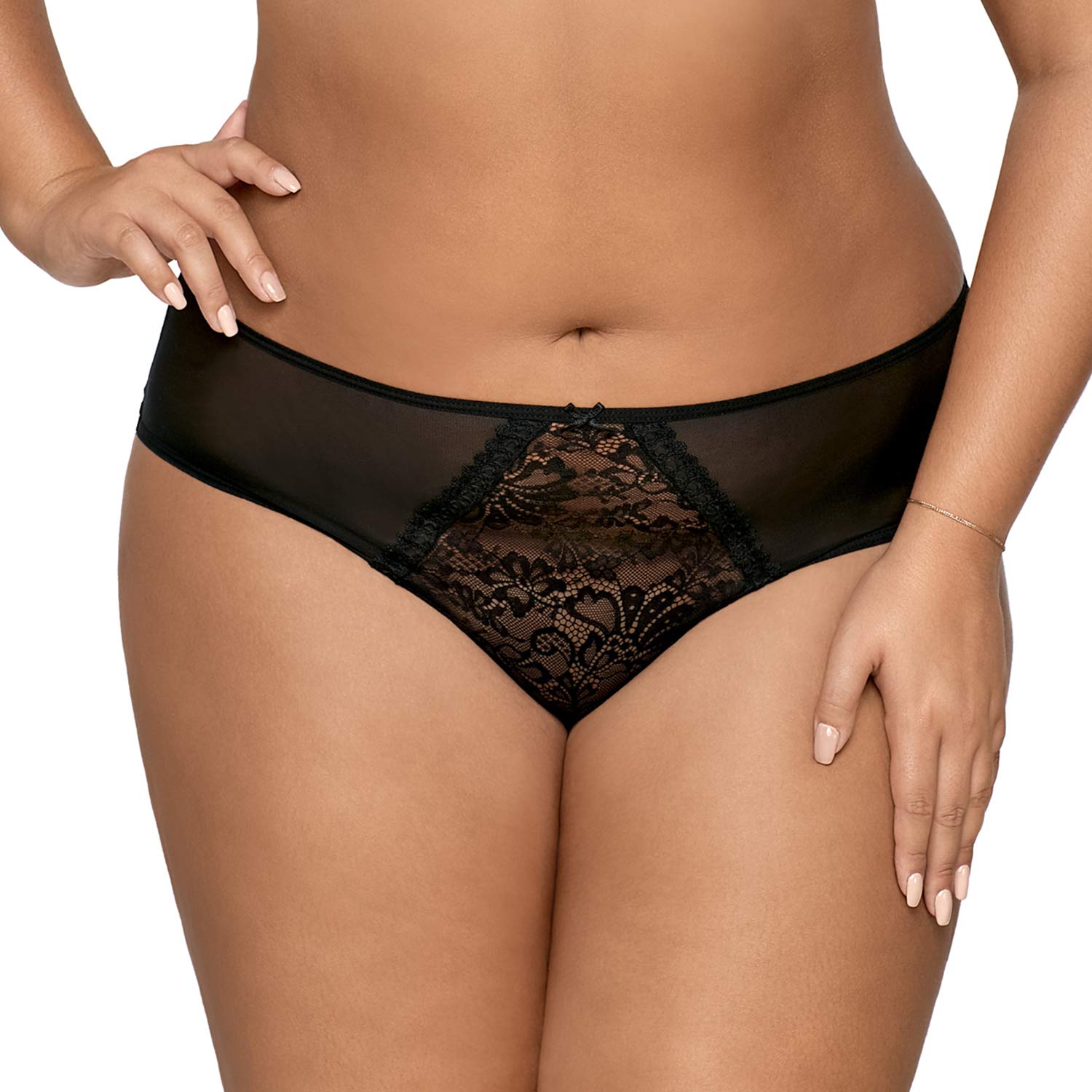Ava 1396 slip pizzo nero classico