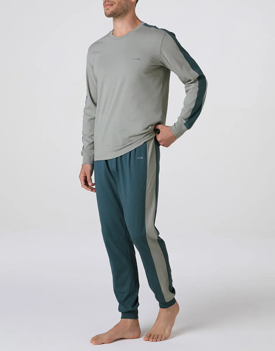 Lovable Man pigiama lungo jersey verde vintage