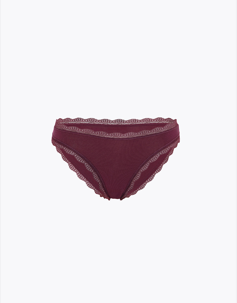 Lovable Panties slip cotone pizzo vinaccia traspirante