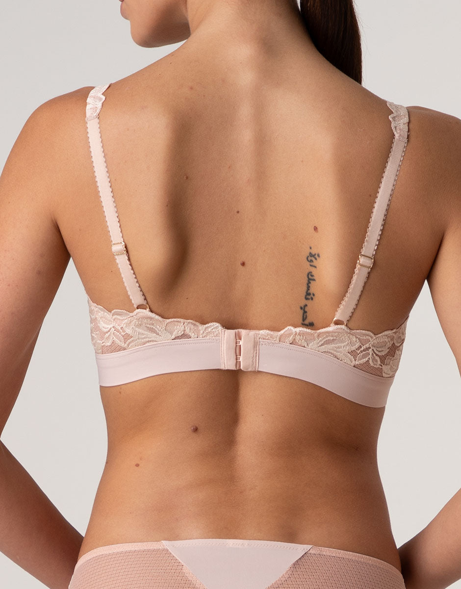 Lovable Elegant Muse reggiseno vela senza ferretto pizzo avorio rosa