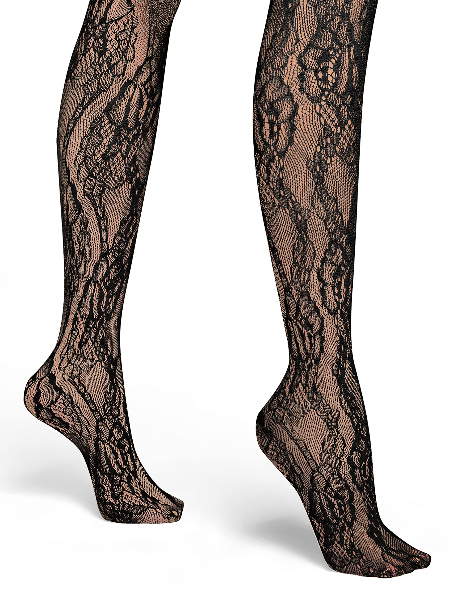 Wolford Rita Collant Rete Floreale Senza Cuciture