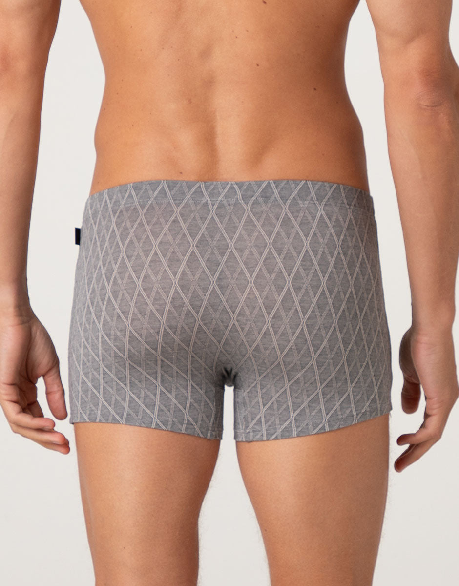 Lovable Man Elegant Jacquard Boxer Micromodal Grigio
