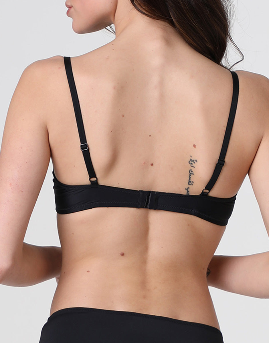 Lovable Floral Embroidery reggiseno balconcino nero