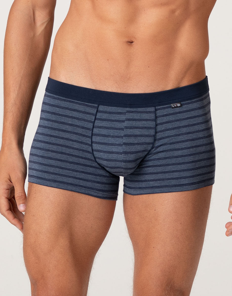 Lovable Man Jacquard Cotton Modal boxer righe blu navy