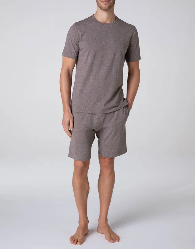 Lovable Man pigiama corto jersey marrone melange