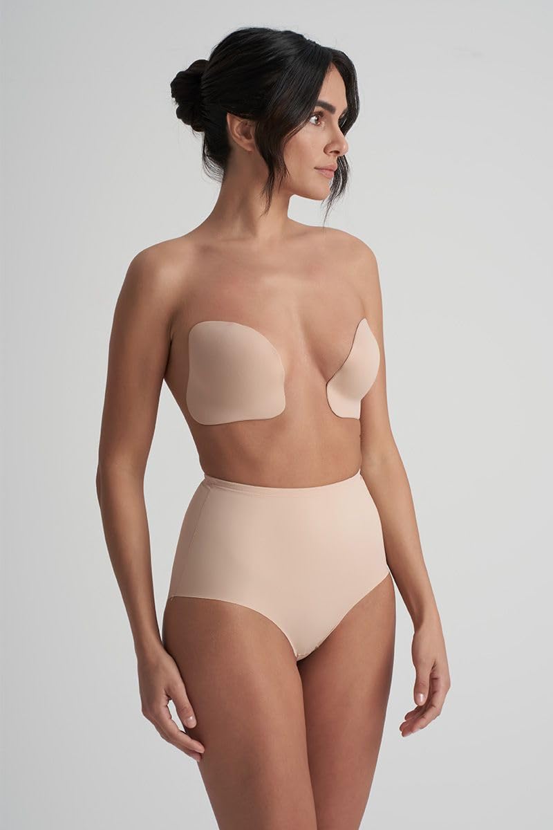 Bye Bra Push-Up reggiseno adesivo beige coppa C senza spalline