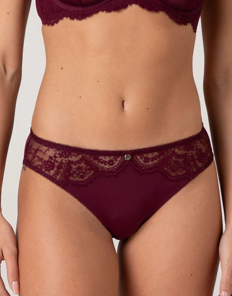 Lovable Beauty Lace slip vinaccia microfibra pizzo