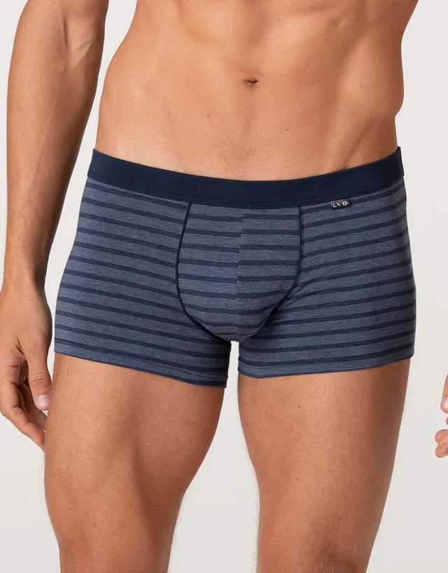 Lovable Man Jacquard Cotton Modal boxer righe blu navy