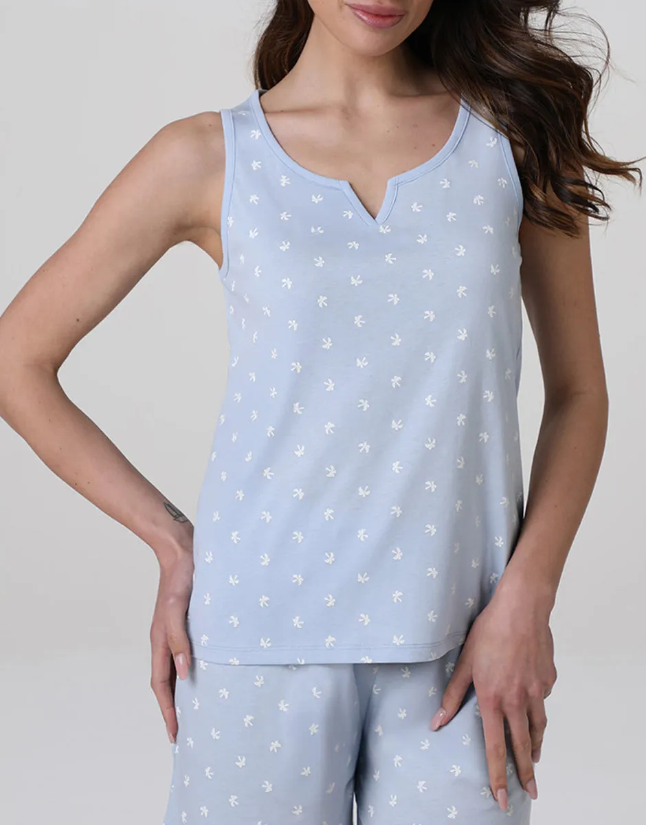 Lovable Pigiama Corto Smanicato Azzurro in Jersey Cotone
