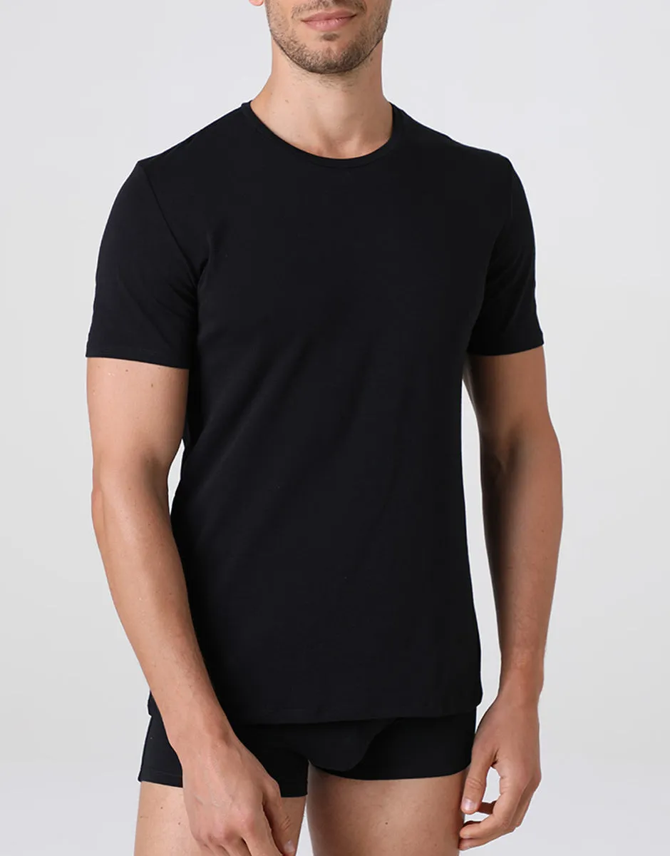 Lovable Man Premium Cotton t-shirt girocollo nero cotone Supima